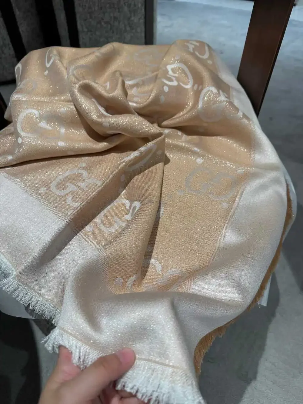 GUCCI Metallic GG Monogram Scarf